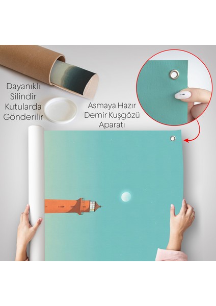 Deniz Fenerini Izleyen Yalnız Adam Duvar ÖRTÜSÜ-7537 indirimleri