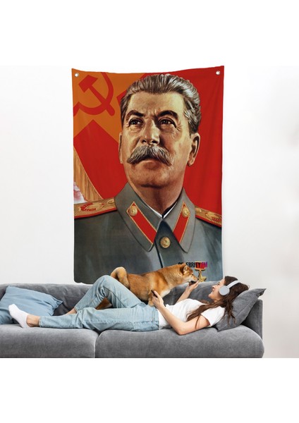 Joseph Stalin Rusya ve Sovyetler Birliği Sscb Duvar ÖRTÜSÜ-7683