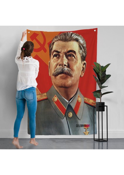 Joseph Stalin Rusya ve Sovyetler Birliği Sscb Duvar ÖRTÜSÜ-7683