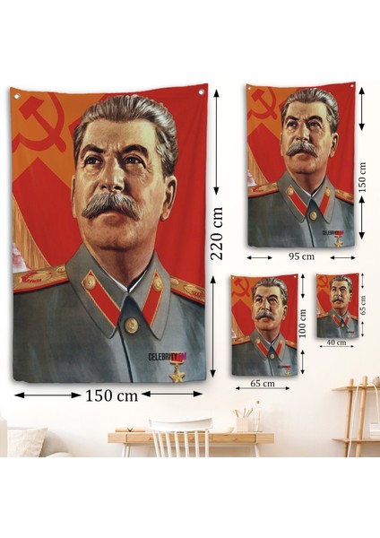 Joseph Stalin Rusya ve Sovyetler Birliği Sscb Duvar ÖRTÜSÜ-7683
