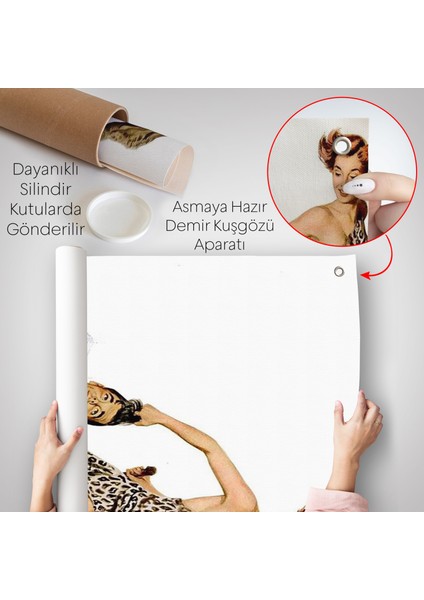 Modern Erkeği Sürükleyip Götüren Taş Devri Kadını Duvar ÖRTÜSÜ-7738