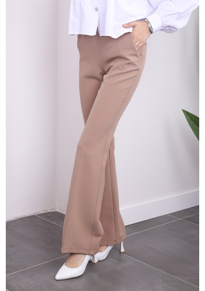 Vizon Bel Lastikli Cepli İspanyol Paça Pantolon modelleri