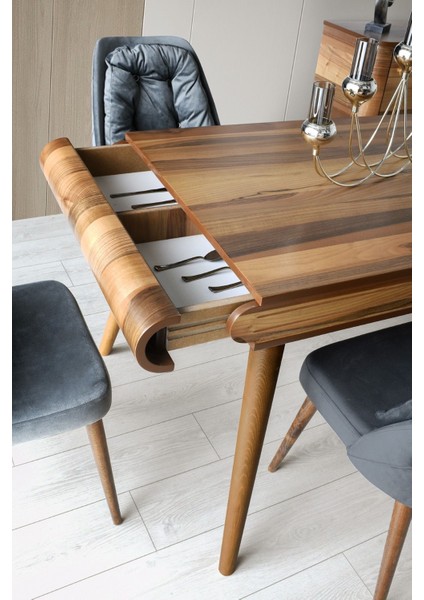 Vakar Mutfak Masa Takımı 4 Sandalyeli 140X80