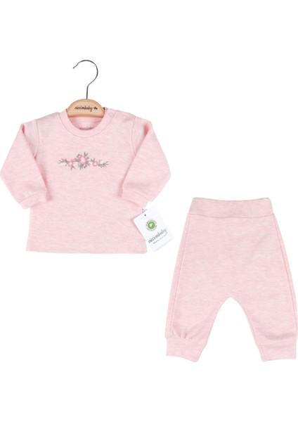Ciccim Baby 2li Takım Çiçekli Ribanalı Pembe