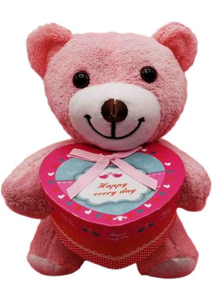 Kalp Kutu Peluş Ayıcık Tatlı Şirin Romantik Aşk Paketi Sürpriz Yumoş Sevgi Kutusu Özel Gün Hediyesi