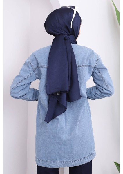Mavi Cepli Taş Detaylı Kadın Kot Ceket Dokuma Kumaşla Şık Tasarım fırsatları