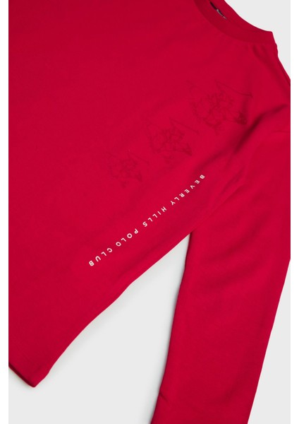 Beverly Hills Polo Club  Erkek Çocuk Bordo T-Shirt 23PFWBHB504