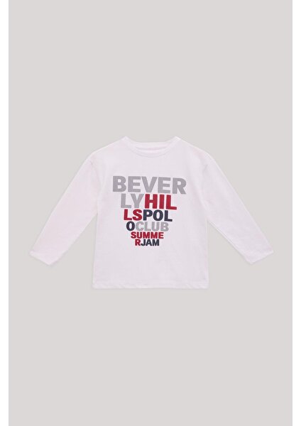 Beverly Hills Polo Club  Erkek Çocuk Beyaz T-Shirt