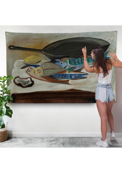 Picasso-Balık ve Kızartma Tavası Duvar ÖRTÜSÜ-7102 modelleri