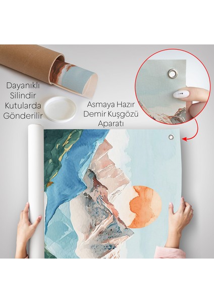 Dağların Arasındaki Güneş Manzarası Duvar ÖRTÜSÜ-7617