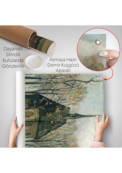 Vincent Van Gogh - Cemaat Nuenen'deki Reform Kilisesinden Ayrılıyor Duvar ÖRTÜSÜ-7466 indirimleri