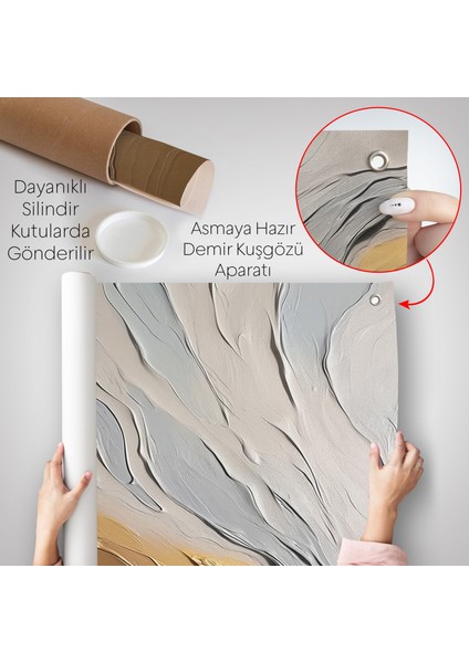 Sarı ve Krem Tonlarındakı Yağlıboya Görünümlü Duvar ÖRTÜSÜ-7611 indirimleri