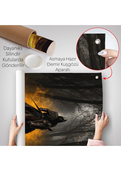 Cehennemin Dibinden Gelen Savaşçı Duvar ÖRTÜSÜ-7982