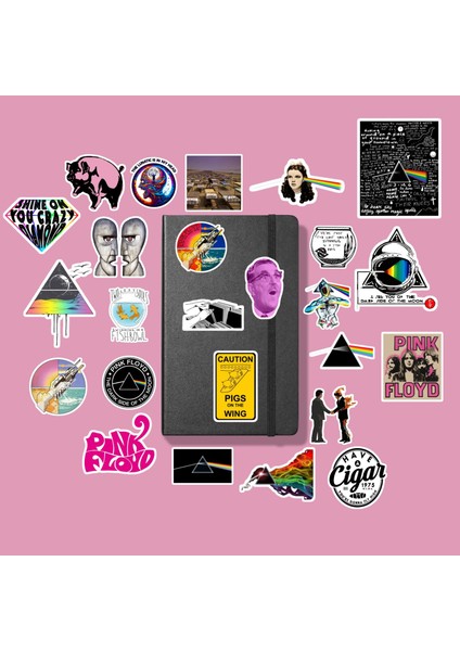 Pink Floyd Sticker Paketi / Bullet Journal Defter Çıkartma Ajanda Laptop Etiket