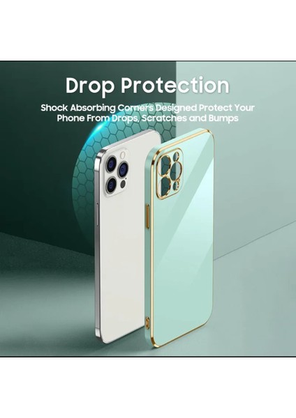 Cover Center iPhone 15 Pro Max Uyumlu Kılıf Parlak Gold Kenarlı Kamera Korumalı Silikon Kapak