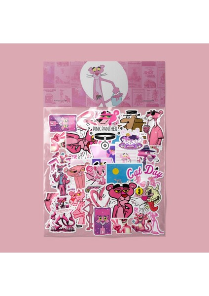 Pembe Panter, Pink Panther Sticker Paketi / Bullet Journal Defter Çıkartma Ajanda Laptop Etiket