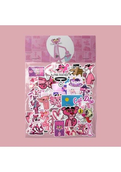 Pembe Panter, Pink Panther Sticker Paketi / Bullet Journal Defter Çıkartma Ajanda Laptop Etiket