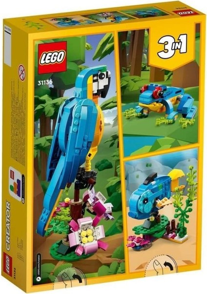 31136 LEGO Creator 3in1 - Egzotik Papağan 253 Parça +7 Yaş