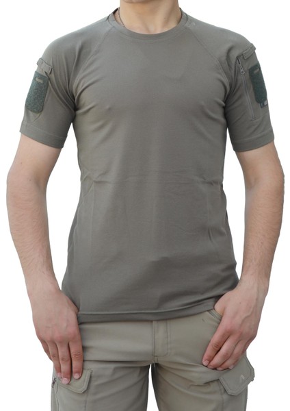 Bisiklet Yaka Kısa Kollu Taktik Tişört