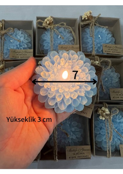 10 Adet Açık Mavi Çiçek Mum, Nişan Hediyelik, Söz Hediyelik, Doğum Günü Hediyelik indirimleri