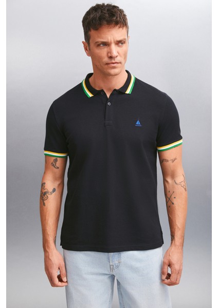 Xander Erkek Siyah Polo Yaka T-Shirt