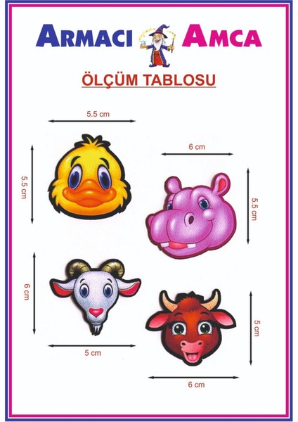 Ütü Ile Yapışan 4 Adet Örme Kumaş Arma Yırtık Kapatıcı Pratik Yama Tekstil Patch Sevimli Hayvan Kafalar Ördek Su Aygırı Keçi Inek fiyatları