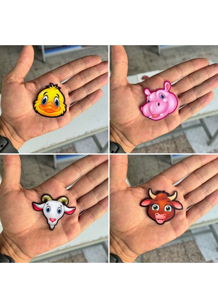 Ütü Ile Yapışan 4 Adet Örme Kumaş Arma Yırtık Kapatıcı Pratik Yama Tekstil Patch Sevimli Hayvan Kafalar Ördek Su Aygırı Keçi Inek indirimleri