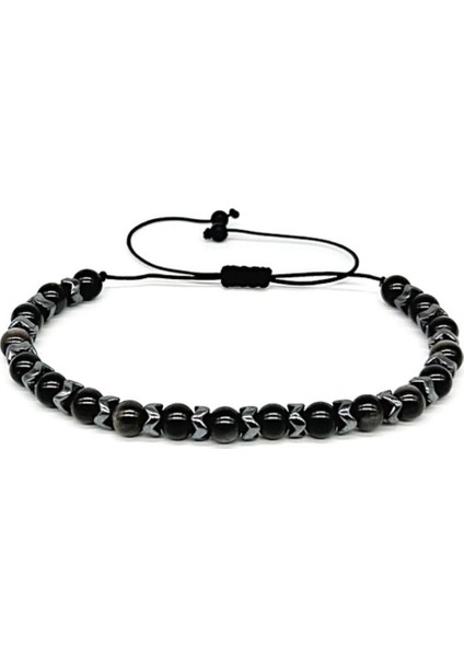 Obsidyen ve Hematit Bileklik