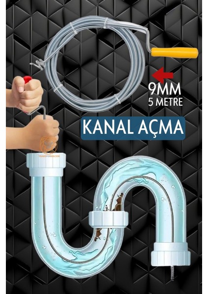 Profesyonel Kanal Açma Sprali Kanal Gider Tıkanık Açıcı 5 mt 715264