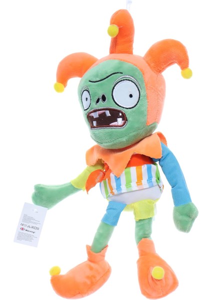 Ithal Kumaş Plants Vs. Zombies Pvz Serisi Sesli Karakter Figür Peluş Oyuncak Jester Zombie 28 Cm.