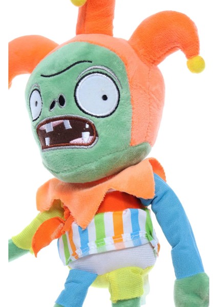 Ithal Kumaş Plants Vs. Zombies Pvz Serisi Sesli Karakter Figür Peluş Oyuncak Jester Zombie 28 Cm.