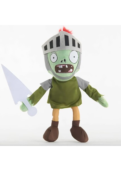 Ithal Kumaş Plants Vs. Zombies Pvz Serisi Sesli Karakter Figür Peluş Oyuncak Knight Zombie 28 Cm.