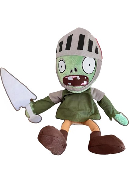 Ithal Kumaş Plants Vs. Zombies Pvz Serisi Sesli Karakter Figür Peluş Oyuncak Knight Zombie 28 Cm.