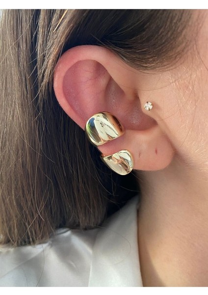 Iri Halka Altın Kaplama Kadın Earcuff Kıkırdak Küpe modelleri