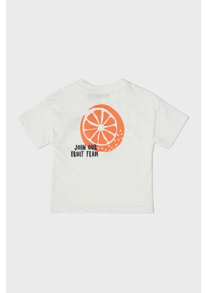 Bg Store Erkek Bebek Beyaz T-Shirt %100 Pamuk Orta Kalınlık Standart Kol fiyatları