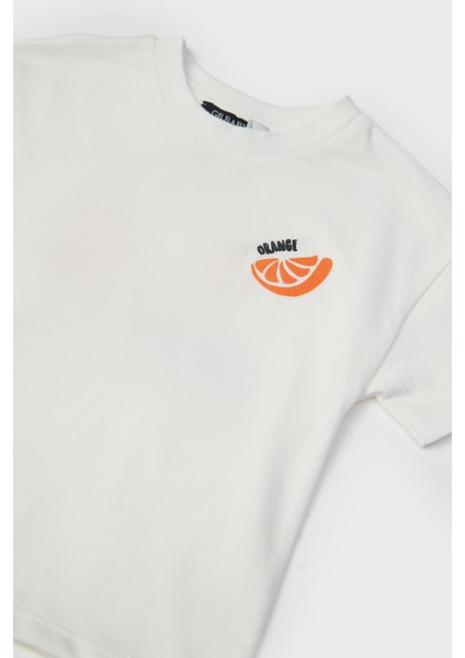 Bg Store Erkek Bebek Beyaz T-Shirt %100 Pamuk Orta Kalınlık Standart Kol modelleri