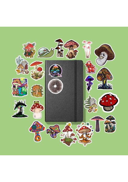 Mantar (Mushrooms) Sticker Paketi/ Bullet Journal Defter Çıkartma Ajanda Laptop Etiket