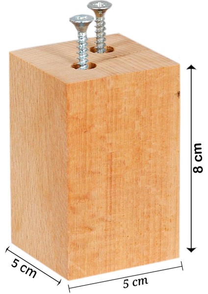 Koltuk Masa Sandalye Kanepe Sehpa Ünite Ağaç Ayak Yükseltici Takoz Boy 8 cm En 5x5 cm