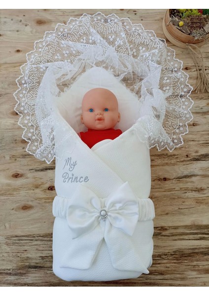 Yenidoğan Sahra My Prince Nakışlı Lüks Kundak Bebek Battaniyesi fiyatları