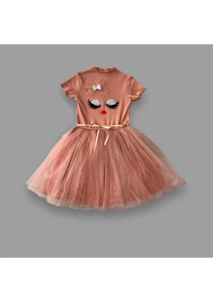 5-6-7 Yaş Payetli Süslü Yüz Baskılı Kız Çocuk Elbisesi fiyatları