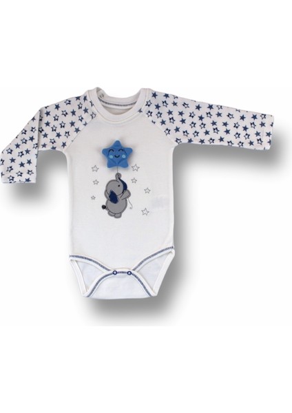 3-6 6-9 9-12 Ay Kutup Yıldızı Nakışlı Bandajlı Uzun Kollu Zıbınlı 3lü Erkek Bebek Takımı fiyatları