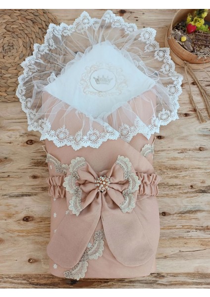 Yenidoğan Pamuk Papatya Desenli Trilüks Unisex Kundak Bebek Battaniyesi