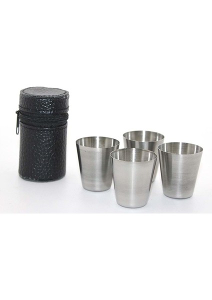 Deri Kılıflı 4'lü Shot Bardak Seti