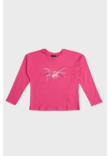 Beverly Hills Polo Club  Kız Çocuk Pembe T-Shirt 23FW0BHG520