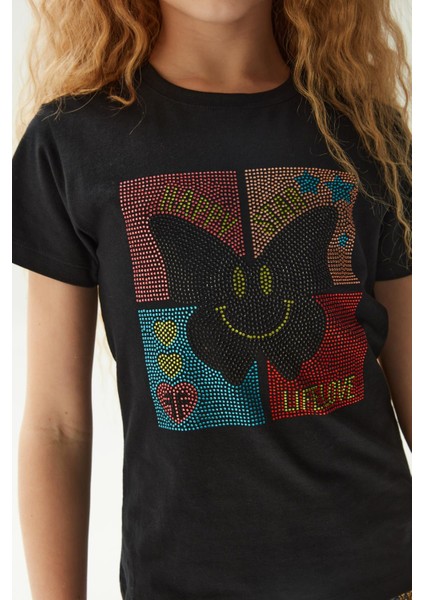 Bg Store Kız Çocuk Siyah T-Shirt modelleri