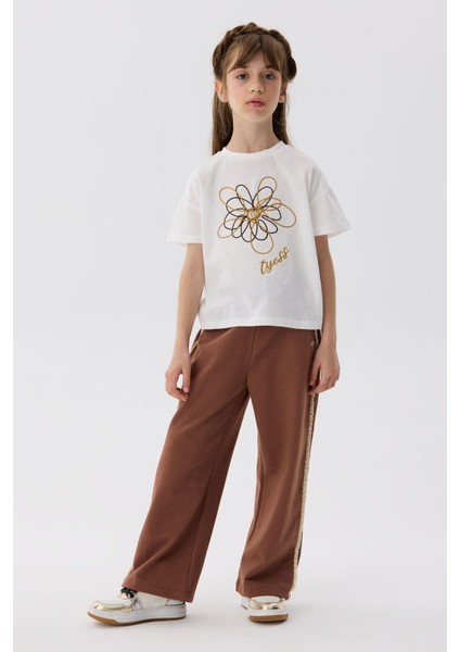 Bg Store Kız Çocuk Ekru T-Shirt
