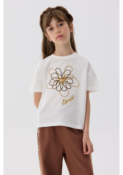 Bg Store Kız Çocuk Ekru T-Shirt