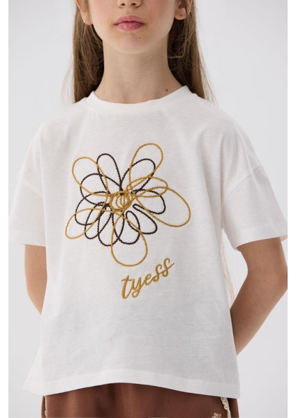 Bg Store Kız Çocuk Ekru T-Shirt
