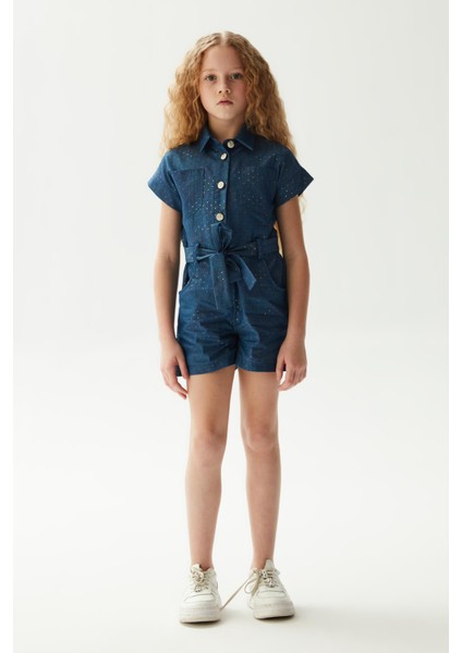 Bg Store Kız Çocuk Koyu Mavi Elbise