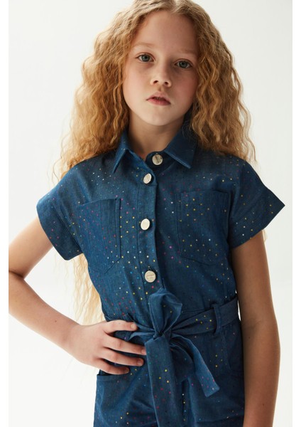 Bg Store Kız Çocuk Koyu Mavi Elbise modelleri